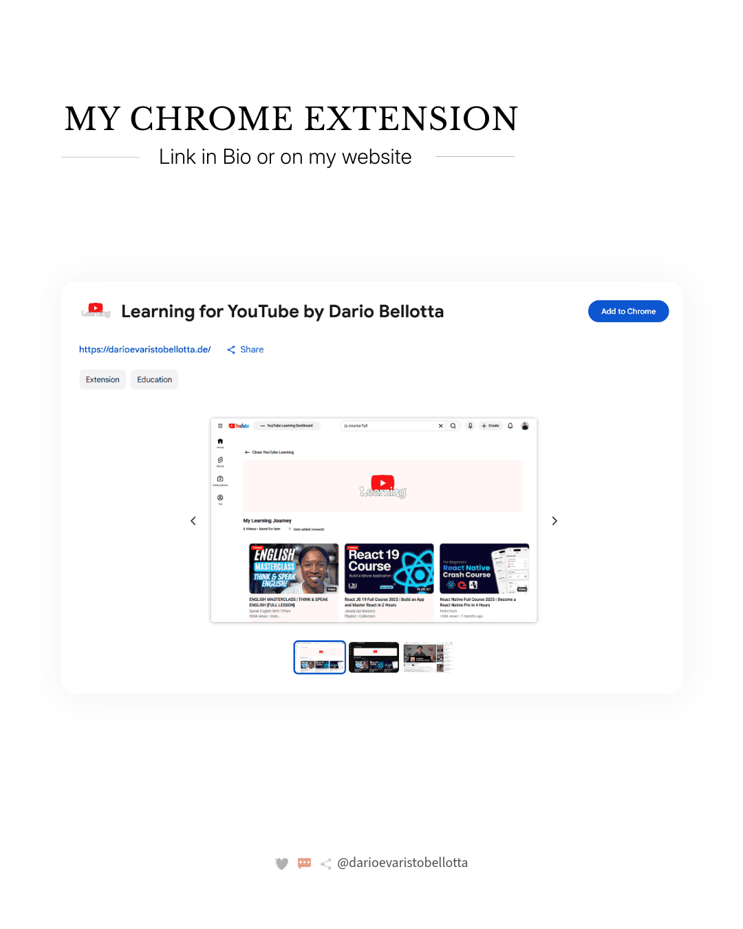 Dario Evaristo Bellotta - Project - Learning for YouTube by Dario Bellotta